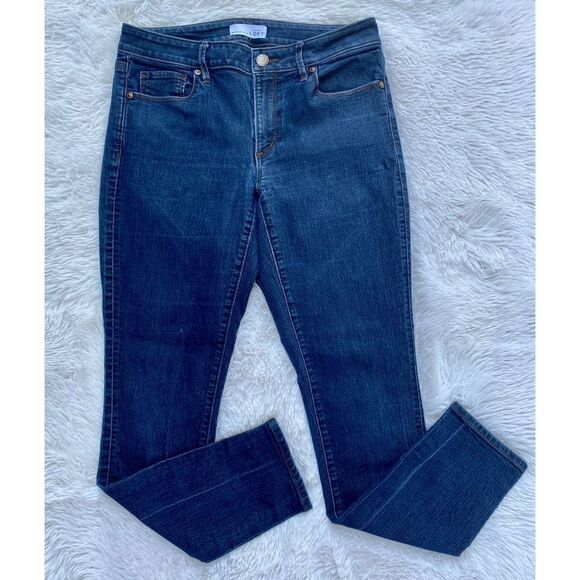 Ann Taylor Loft SZ 6/28 Woman’s Dark Wash Curvy Skinny Denim Jeans - Picture 3 of 13